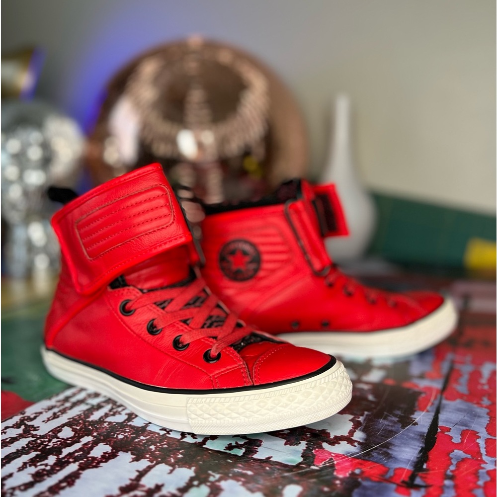 Converse CT Hydro Red/Black 144270C Leather Mid Ankle Shoes M 5.5 W 7.5